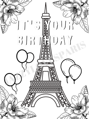 Paris Birthday Card Digital Download – JazzyLovesParis