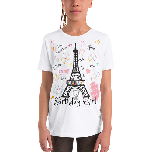 Paris Eiffel Tower Birthday Youth T-Shirt