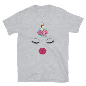 Unicorn Glam- Lashes and Lips- Adult Size Unisex T-shirt