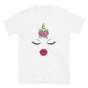 Unicorn Glam- Lashes and Lips- Adult Size Unisex T-shirt