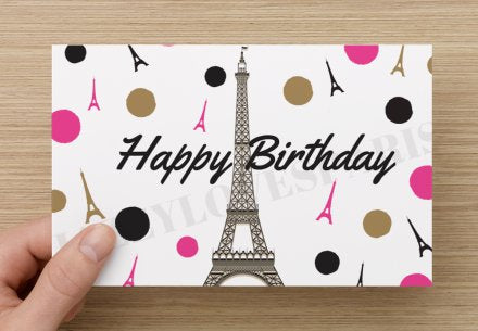 Paris Birthday Card Digital Download