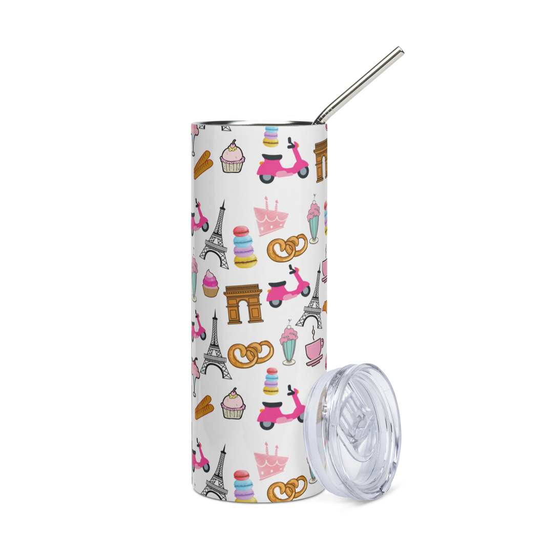 Paris Graphic Printed Stainless steel tumbler